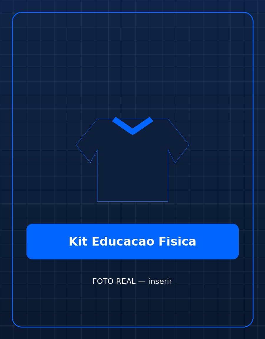 Kit completo de uniforme de educação física